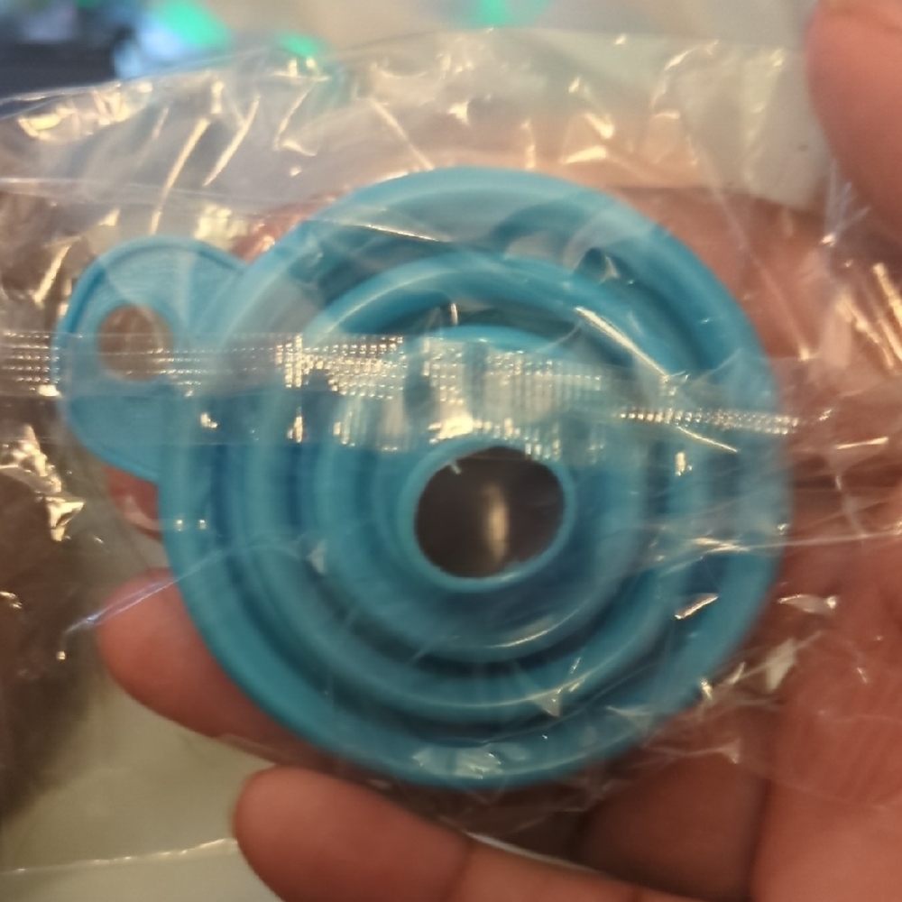 Collapsible Blue Silicone Funnel